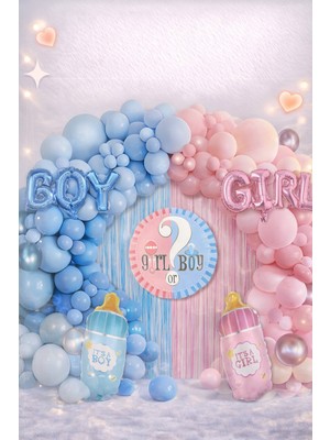 Eng Parti Dünyası 62 Parça Cinsiyet Balon Konsepti - Baby Shower Seti ENG-B1081