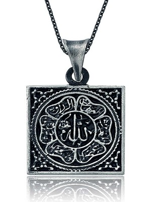 925 Ayar Gümüş Allah Yazılı Gümüş Kolye