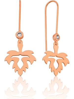 925 Ayar Gümüş Yaprak Sallantılı Küpe