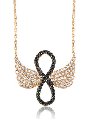 925 Ayar Gümüş Melek Kanadı Sonsuzluk  Kolye