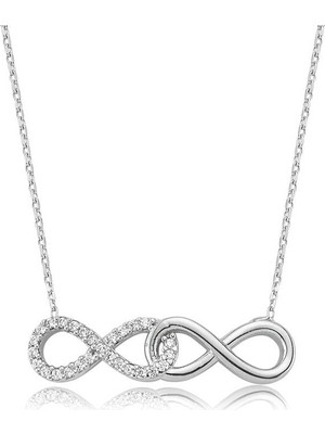 925 Ayar Gümüş Sonsuz Aşk Kadın Gümüş Kolye