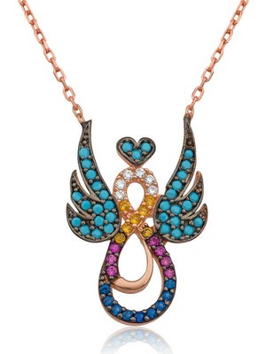 925 Ayar Gümüş Kanatlı Sonsuz Aşk Kadın Gümüş Kolye