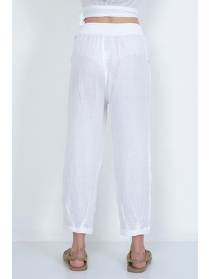 Müslin Paça Pileli Pantolon