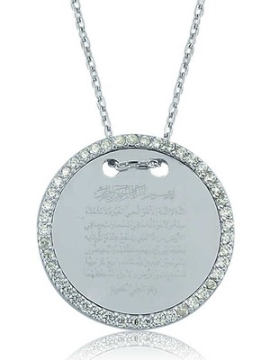 Gümüş Ayete-L Kürsi Plaka Kolye