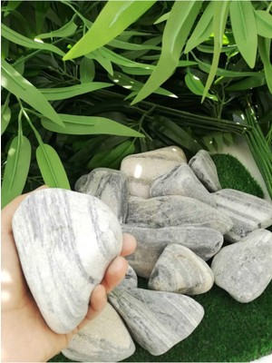 Delixa Çizgili Dolomit 6 10 cm Bahçe Süs Taşı Dekoratif