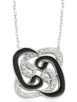 925 Ayar Gümüş Pervane Vav Kadın Gümüş Kolye