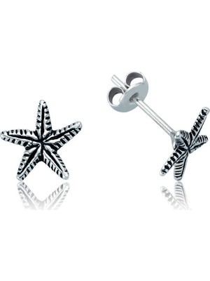 925 Ayar Gümüş Deniz Yıldızı Çivili Küpe