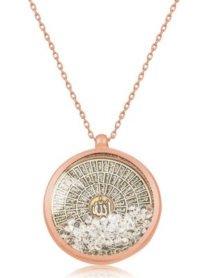 Gümüş Rose Esmaül Hüsna Bayan Kolye