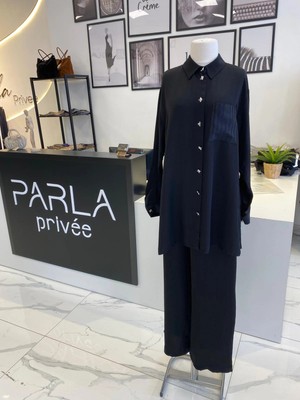 Otto Desigen Taş Detaylı Saten Takım