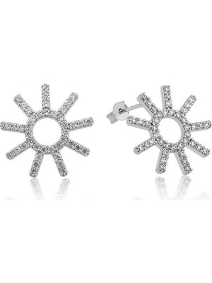 Gümüş Güneş Bayan Küpe