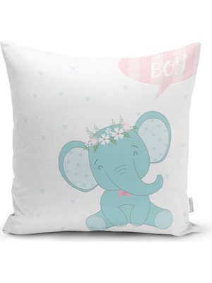 Delixa Realhomes Pembe Zeminde Sevimli Kedicik Desenli Bebek Odası Yastık Kılıfı
