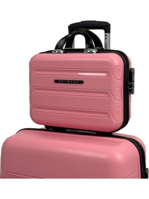 Delixa Lucas Polipropilen Kırılmaz Valiz - Hafif Sert Kabuklu , Makyaj Valizi - Pembe