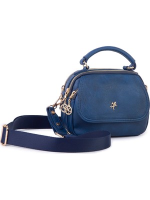 Nas Bag Kadın Mini Çok Gözlü El ve Çapraz Çanta Lacivert