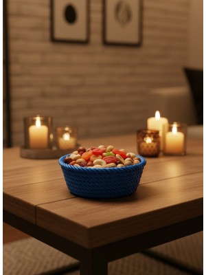 Buğlem Event Yuvarlak Çerezlik Lacivert Salon ve Masa Üstü Sunum Kasesi - LG002W-7LCZO0