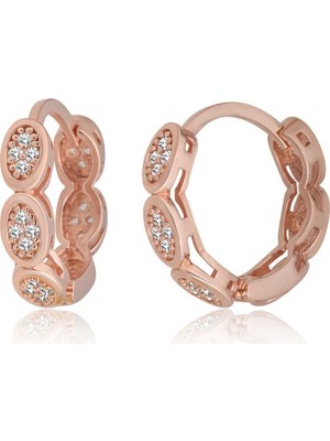 Gümüş Zirkon Taşlı Halka Kadın Küpe