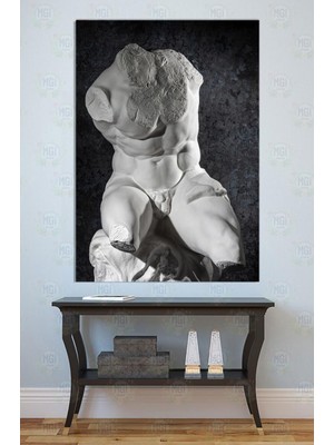 Delixa Mgi Klasik Yunan Torso Tablo, Rönesans Erkek Gövde Estetik Dekoru, 70X100 cm