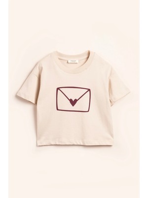 Vauva Oversize Tişört Baskılı Kız Tişörtü