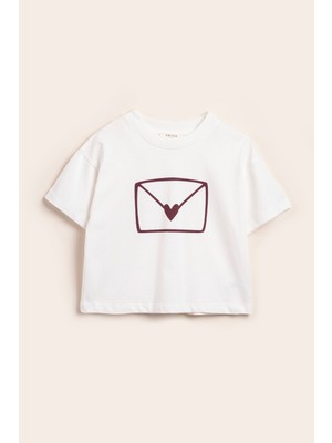 Vauva Oversize Tişört Baskılı Kız Tişörtü