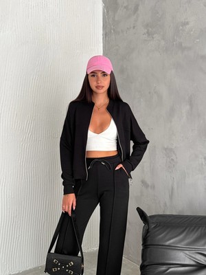 Kadın Kolej Yaka Çimalı Modal Eşofman Takımı