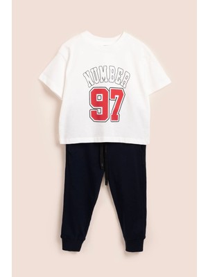 Vauva Ikili Takım Erkek Çocuk Baskılı Eşofman Yazlık Çocuk Takım