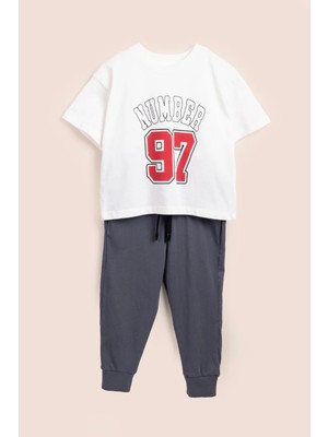Vauva Ikili Takım Erkek Çocuk Baskılı Eşofman Yazlık Çocuk Takım