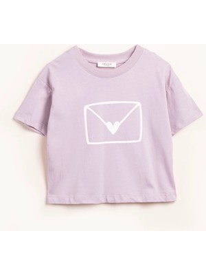 Vauva Oversize Tişört Baskılı Kız Tişörtü