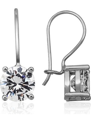 ​gümüş Sallantılı Tek Taş Küpe