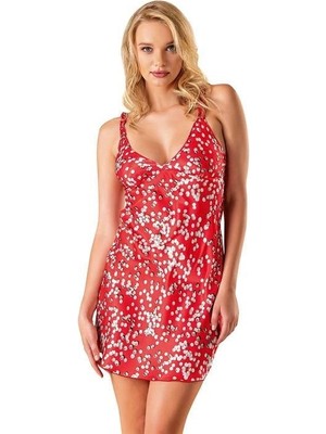 Lyyn Arias Closet Desenli Saten Gecelik 8145