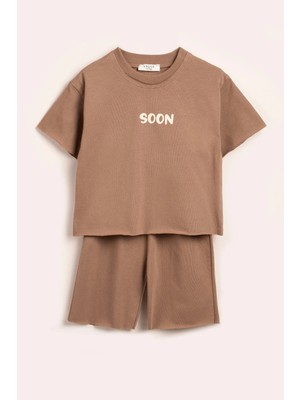 Vauva Takım Kız Erkek Bebek Çocuk Baskılı Oversize Şortlu Takım