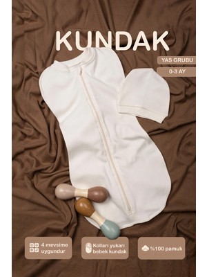 Vauva  Bebek Için %100 Pamuklu Çif Taraflı Fermuarlı Kundak Yumuşak Penye Kumaş Nefes Alabilen Kumaş