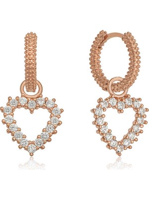 Gümüş Halka Kalp Küpe