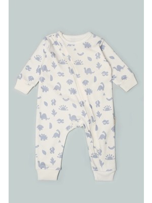 Vauva Bebek Çocuk Tulum Uzun Kollu Baskılı Fermuarlı Kız Erkek Pijama Tulum