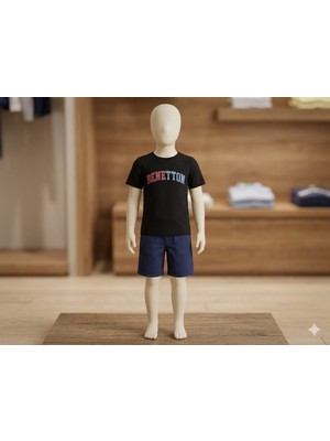 Benetton Erkek Çocuk Siyah Tshirt