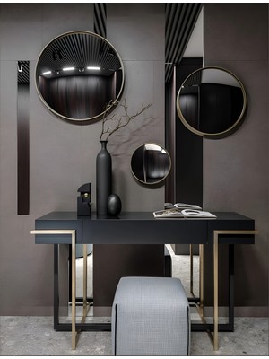 Gece Mavisi Minimalist Dresuar & Ayna Seti