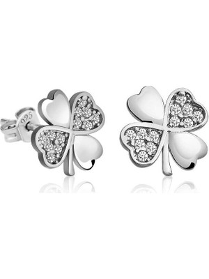 Gümüş Yonca Küpe