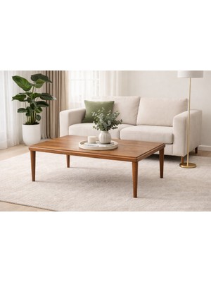 Fami Home | İskandinav Orta Sehpa Ahşap Ayaklı Modern Salon Sehpası