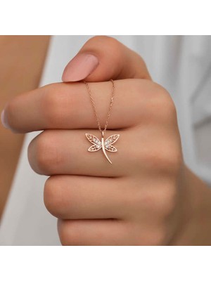 925 Ayar Gümüş Rose Yusufçuk Kadın Gümüş Kolye