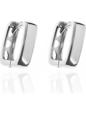 Gümüş Taşsız J Bayan Küpe