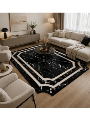 Hoom Rugs Bahariye Halı Deep 6088 x Siyah Modern Salon Halısı