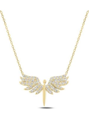 925 Ayar Gümüş Gold Mikail Meleği Kadın Gümüş Kolye