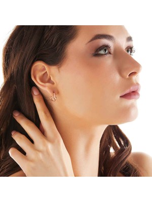 Gümüş Rose Düğüm Kadın Küpe