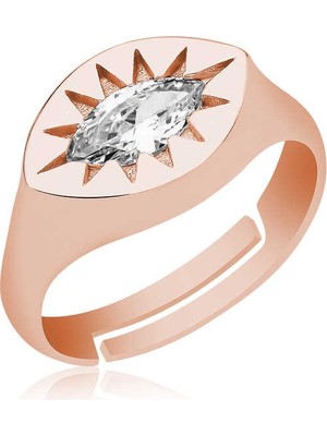 ​gümüş Ayarlanabilir Rose Kuzey Yıldızı Şovalye Yüzük