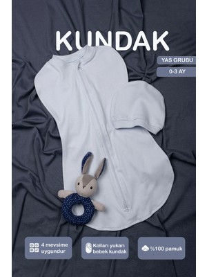 Vauva  Bebek Için %100 Pamuklu Çif Taraflı Fermuarlı Kundak Yumuşak Penye Kumaş Nefes Alabilen Kumaş