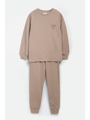 Vauva Kız Erkek Pijama Takımı Nakışlı Ikili Pijama Takımı