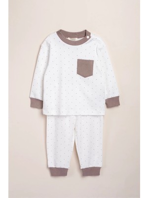 Vauva Kız Erkek Pijama Baskılı Cep Detaylı Uzun Kollu Pijama Takımı