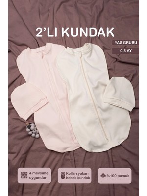 Vauva  Bebek Için %100 Pamuklu Çif Taraflı Fermuarlı Kundak Yumuşak Penye Kumaş Nefes Alabilen Kumaş