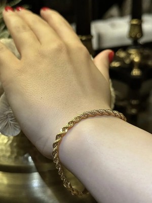 Ekinci Kuyumculuk Halat Burgu 14 Ayar Altın Bileklik 15CM