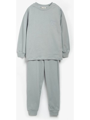 Vauva Kız Erkek Pijama Takımı Nakışlı Ikili Pijama Takımı