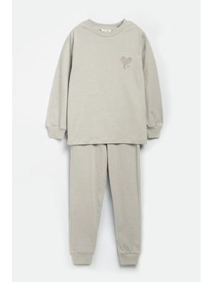 Vauva Kız Erkek Pijama Takımı Nakışlı Ikili Pijama Takımı
