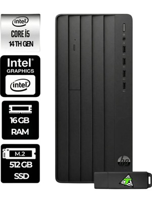 HP Prodesk 2 Intel Core I5 14400 16GB 512GB SSD Fdos Masaüstü Bilgisayar&usbbellekhediyeli